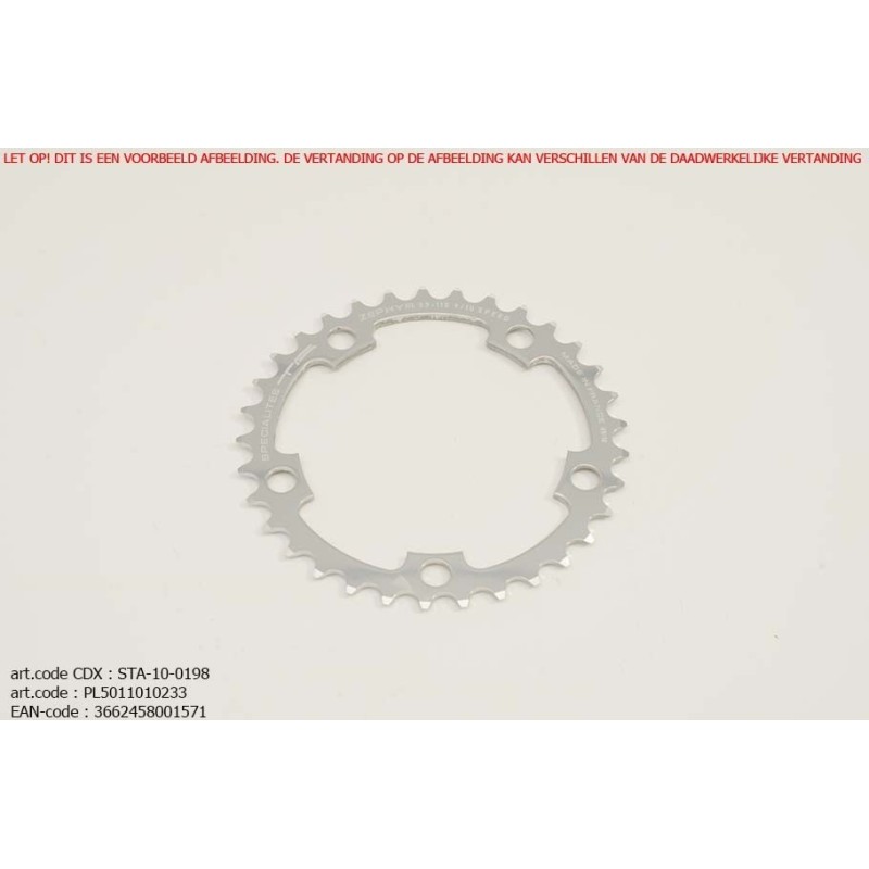 Kettingblad 33T Shimano Binnenblad  BCD110 zilver Zephyr - TA-Specialities