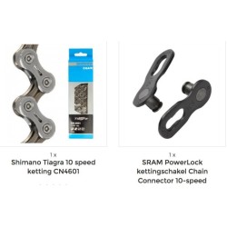 Bundel  nieuwe Shimano Tiagra 10 speed ketting CN-4601 met SRAM sluitschakel