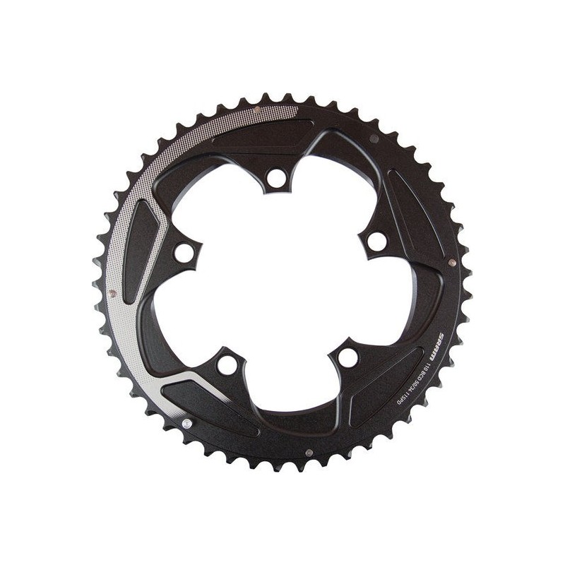 Kettingblad SRAM Rival22 Compact 50T Race 2-Pin 11Sp BCD110 Zwart/Zilver Kettingblad SRAM Rival22 Compact 50T Race 2-Pin 11Sp BCD110 Zwart/Zilver