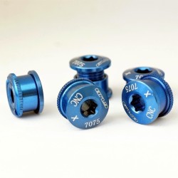 blauwe aluminium kettingbladboutjes  set á 5 stuks