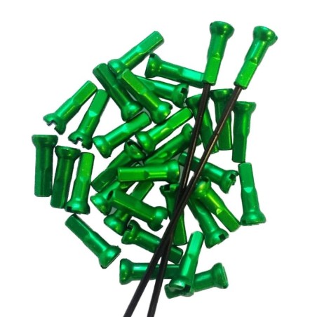 Sapim groene aluminium Polyax spaaknippels 14mm ( 100 stuks)