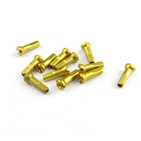 Sapim licht geel aluminium Polyax spaaknippels 14mm ( 100 stuks)