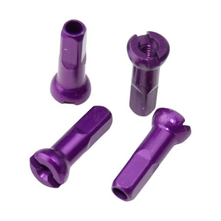 Sapim paarse aluminium spaaknippels 14mm ( 100 stuks)