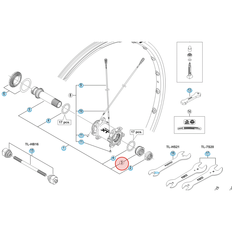 Shimano Conus Rechts M19 HB-M788 - Y2UC08000