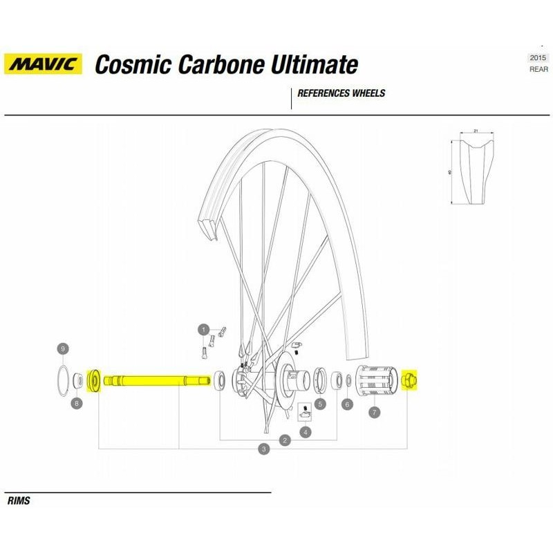 achteras compleet Mavic Cosmic Carbone ULTIMATE 2015 22508