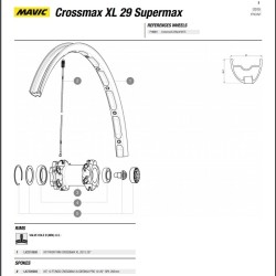 Spaak voorwiel / achterwiel NDS Mavic Crossmax Deemax 29er XL 293mm vanaf 2015