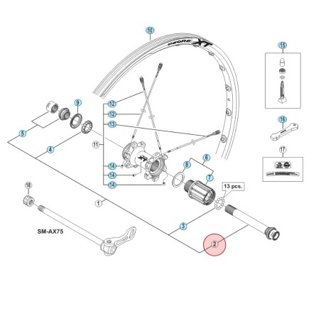 Achteras Shimano XT M788