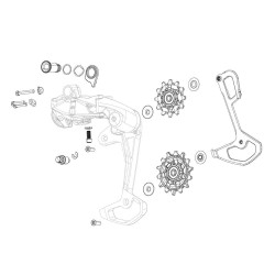 SRAM achterderailleur boutkit GX Eagle AXS incl. b-bout / ring en limietschroeven
