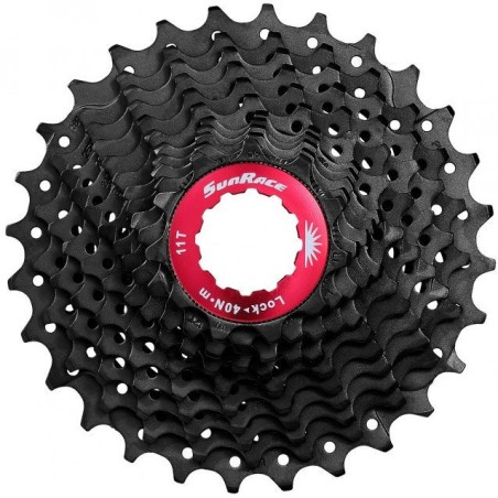 11 speed race cassette 11-32T RX1 black zwart chrome Shimano HG passing: SunRace CSRX1