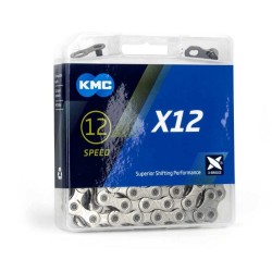KMC 12 speed ketting X12 silver vernikkeld