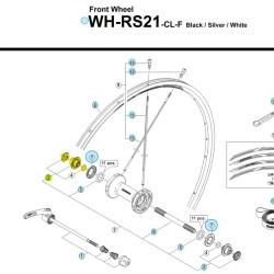 Shimano lock nut / Conus Y49U98020 voorwiel WH-RS21 WH-RS31 WH-RS61 WH-RS300 Y49U98020
