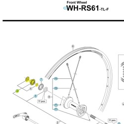 Shimano lock nut / Conus Y49U98020 voorwiel WH-RS21 WH-RS31 WH-RS61 WH-RS300 Y49U98020