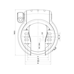 ringslot Axa Defender veiligheidsslot ART Veiligheidsindex 12,  zwart