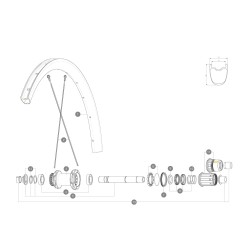V4163401, spaak Mavic Cosmic SL 32 Disc voor/achter butted roestvrij staal, zwart, 284mm met nippel